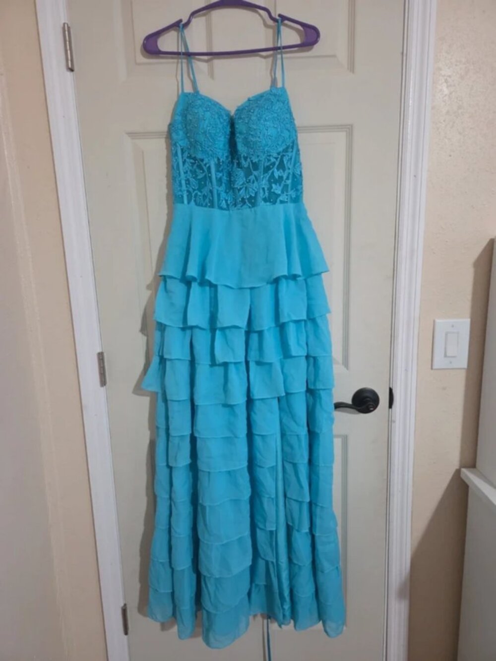 Blue ruffle dress